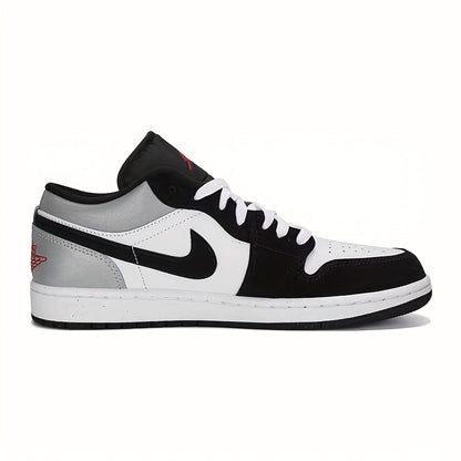 Air Jordan 1 Low SE  blanco/negro/plateado mate/rojo fuego